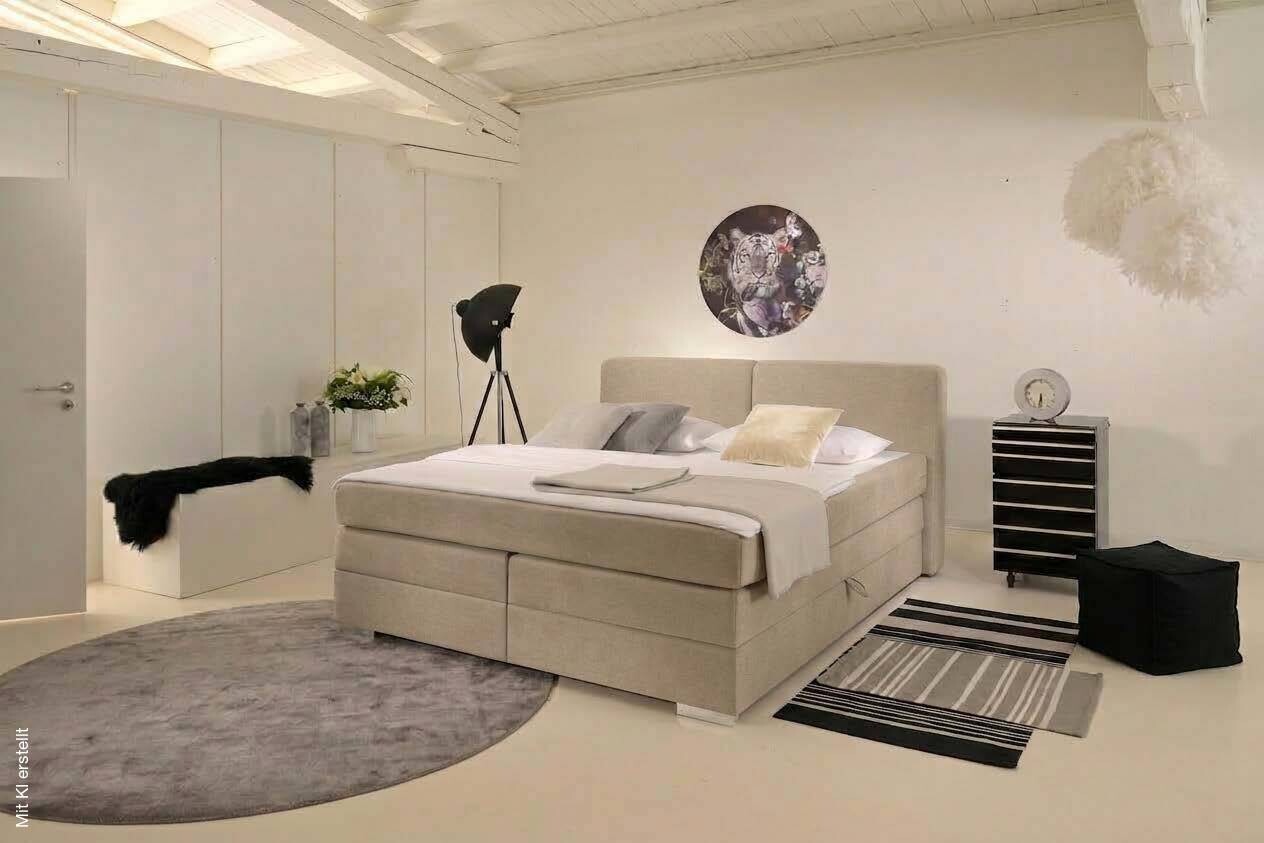 Boxspringbett Happy creme Liegefläche B/L: ca. 160x200 cm