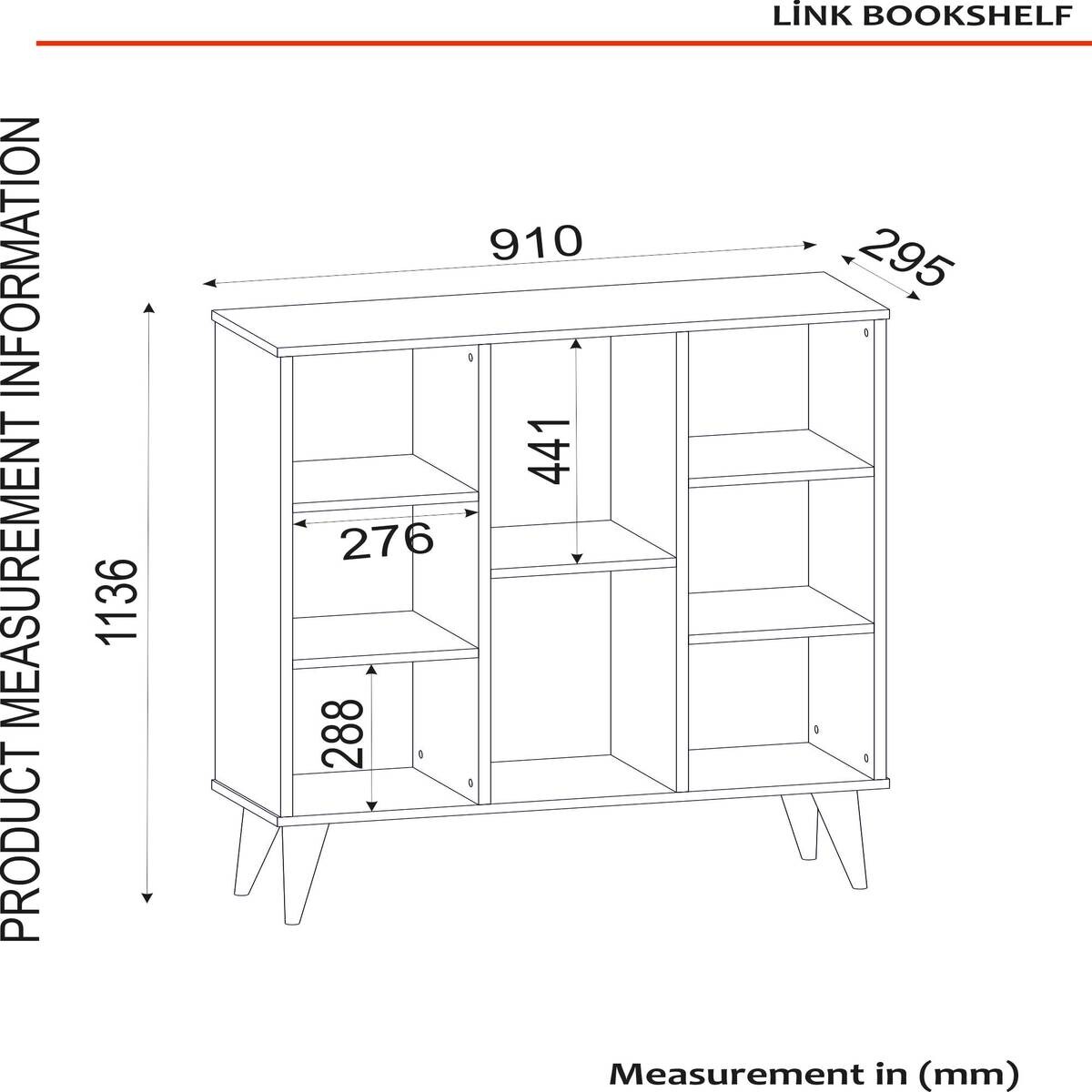 Regal Link weiß walnuss Nachbildung B/H/T: ca. 91x114x30 cm