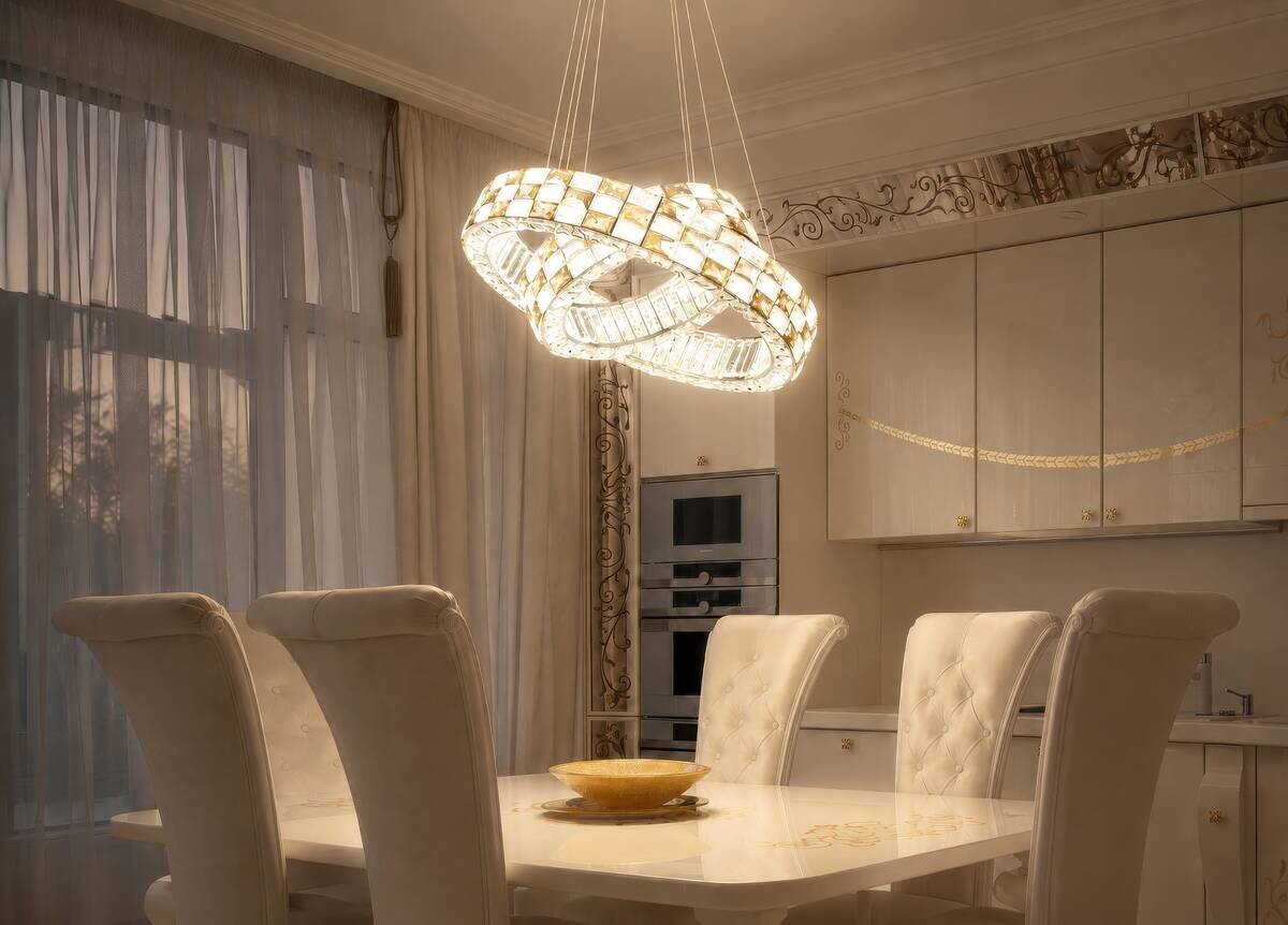 GLOBO LED-Pendelleuchte Chrom transparent Glas Metall H/D: ca. 120x61 cm 1.0 Brennstellen