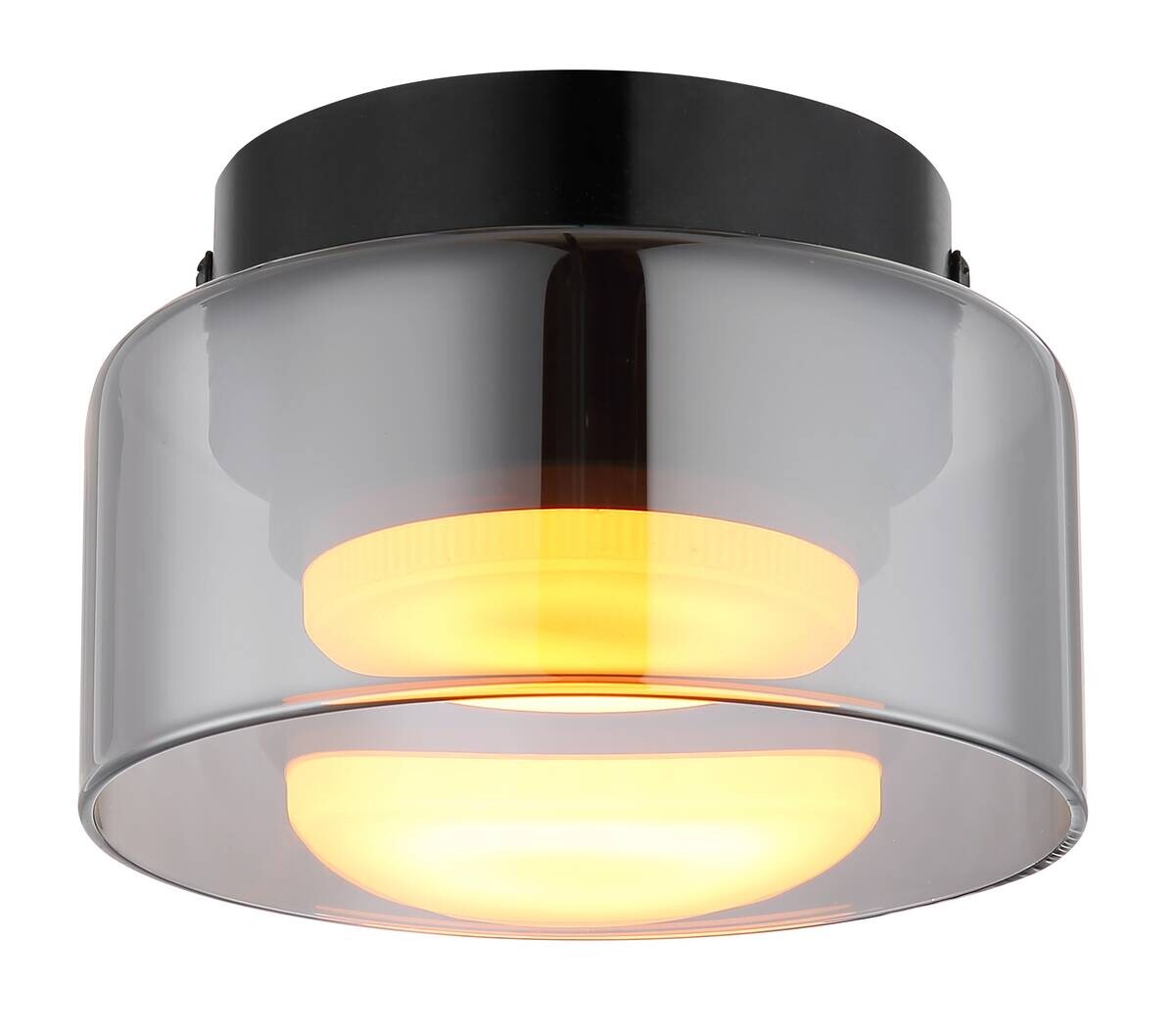 GLOBO LED-Deckenleuchte Rauch schwarz Metall Glas H/D: ca. 8,5x13 cm 1 Brennstellen