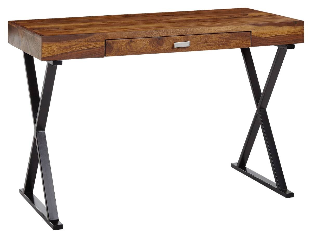 Schreibtisch natur schwarz pulverbeschichtet B/H/T: ca. 120x78x55 cm