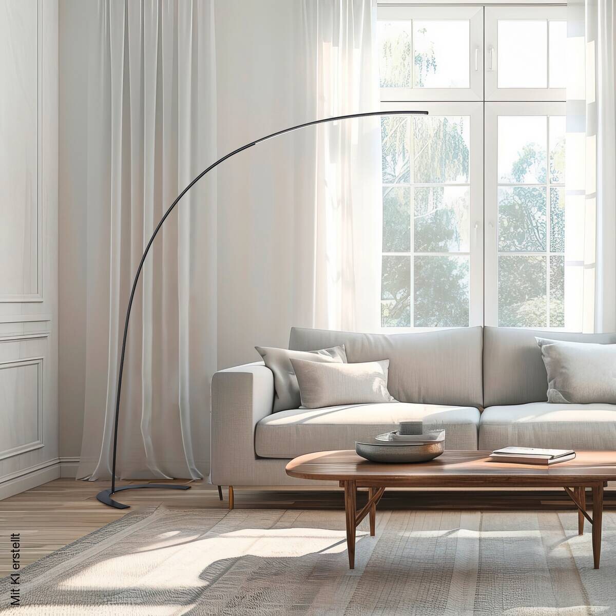 TRIO Stehlampe Shanghai schwarz Metall B/H: ca. 65x210 cm