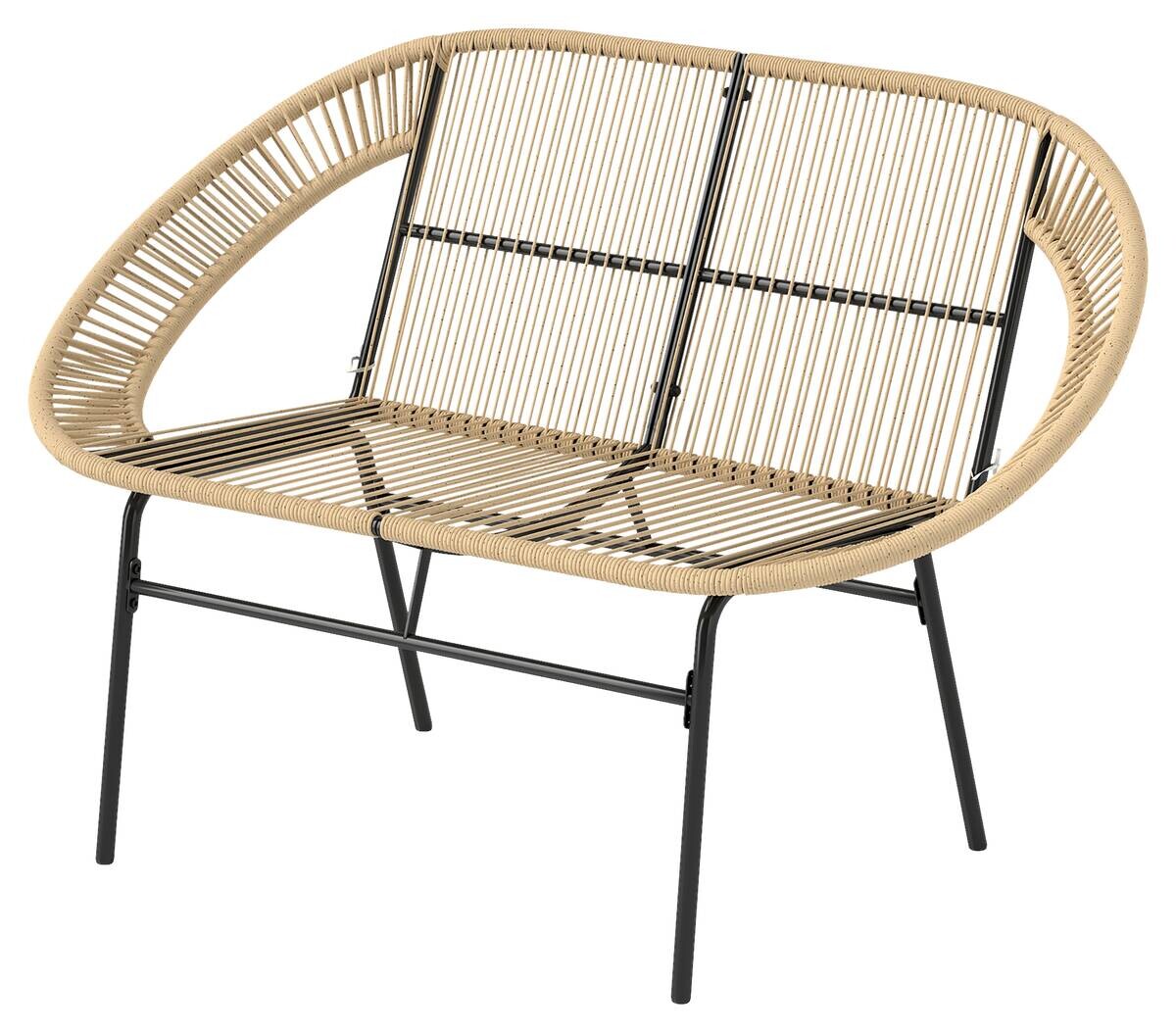 Outsunny Gartenbank khaki Polyethylen B/H/L: ca. 72x83x126 cm