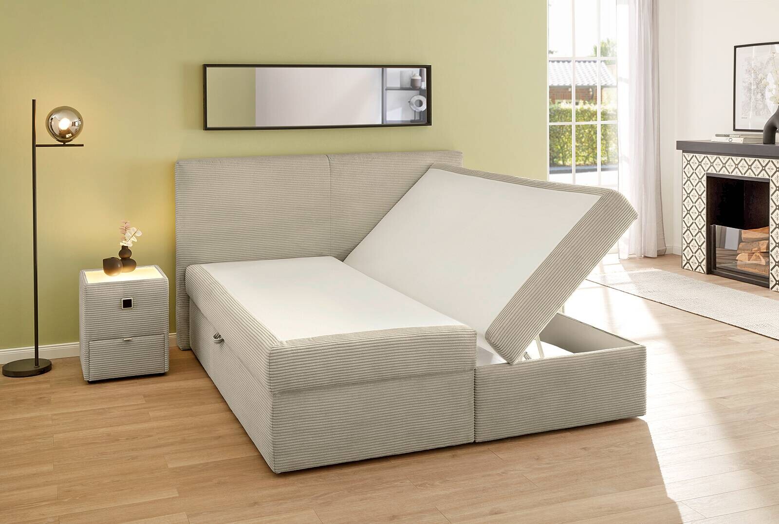 Boxbett Greige Liegefläche B/L: ca. 180x200 cm