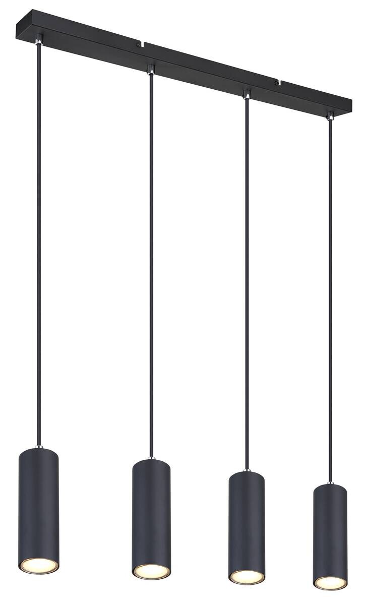 GLOBO Pendelleuchte schwarz Metall B/H/T: ca. 6x120x65 cm GU10 4 Brennstellen