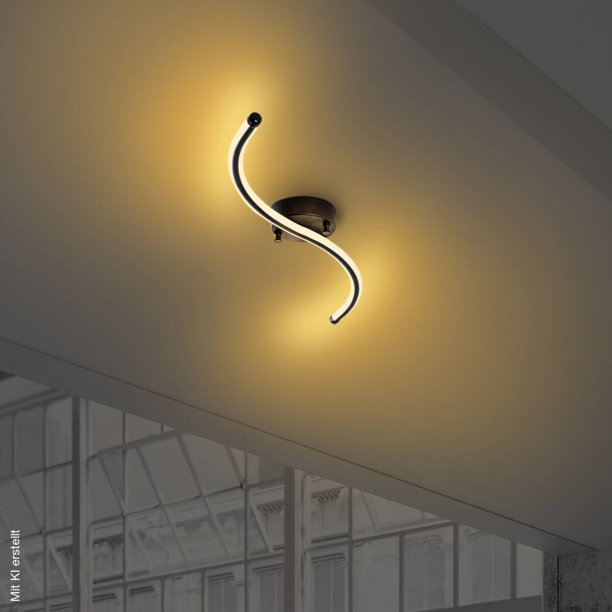 Opviq LED-Deckenleuchte schwarz Metall B/H/T: ca. 67x5x10 cm