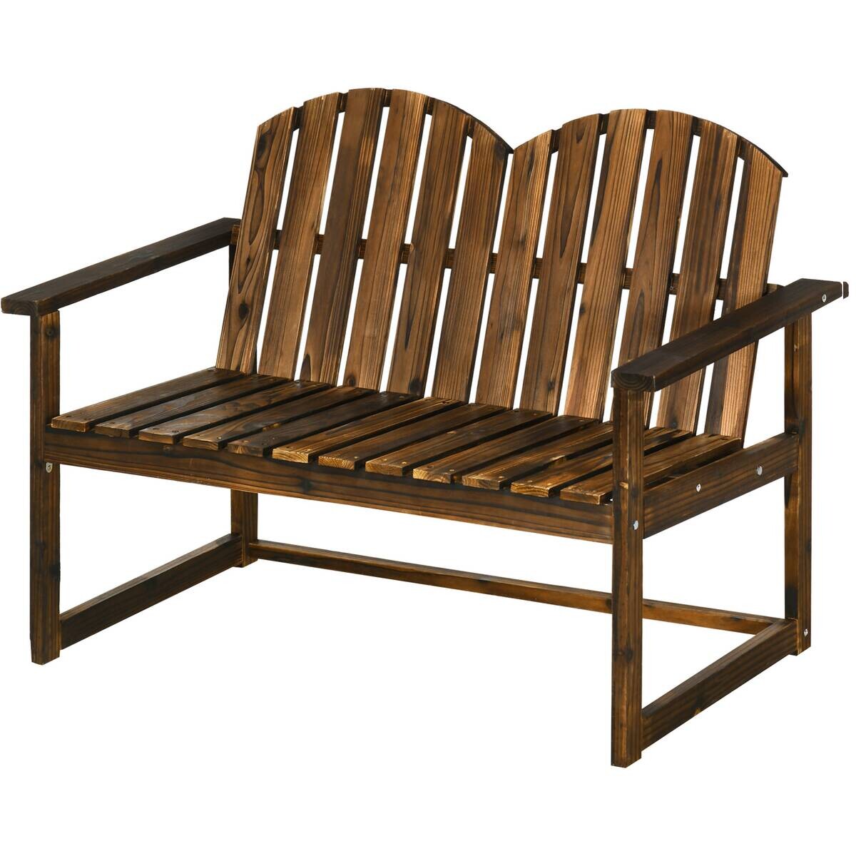 Outsunny Gartenbank grau Holz B/H/L: ca. 63x114x86 cm