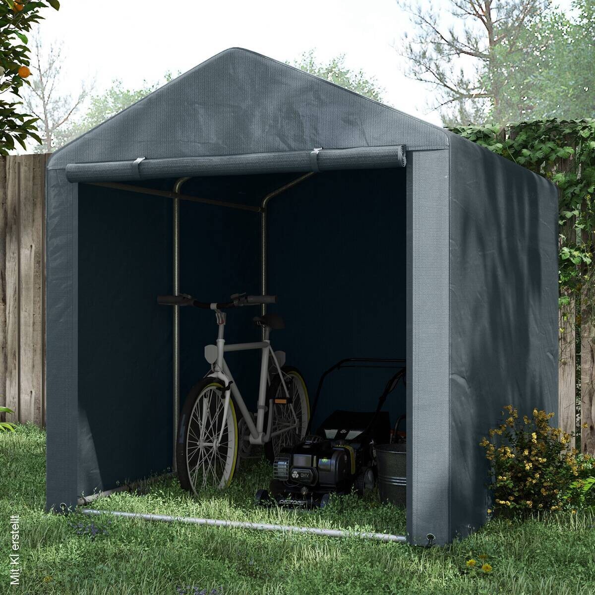 Outsunny Garagenzelt dunkelgrau Polyester B/H/L: ca. 218x172x160 cm