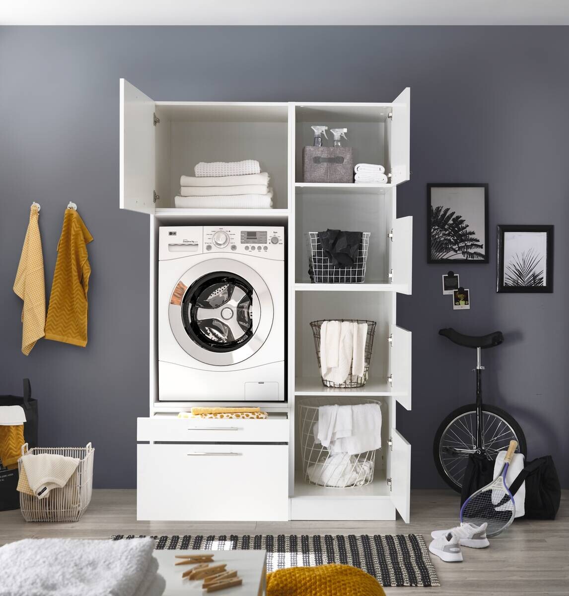 Respekta Hauswirtschaftsraum-Set Clara weiß matt B/H/T: ca. 117,4x200x67,6 cm