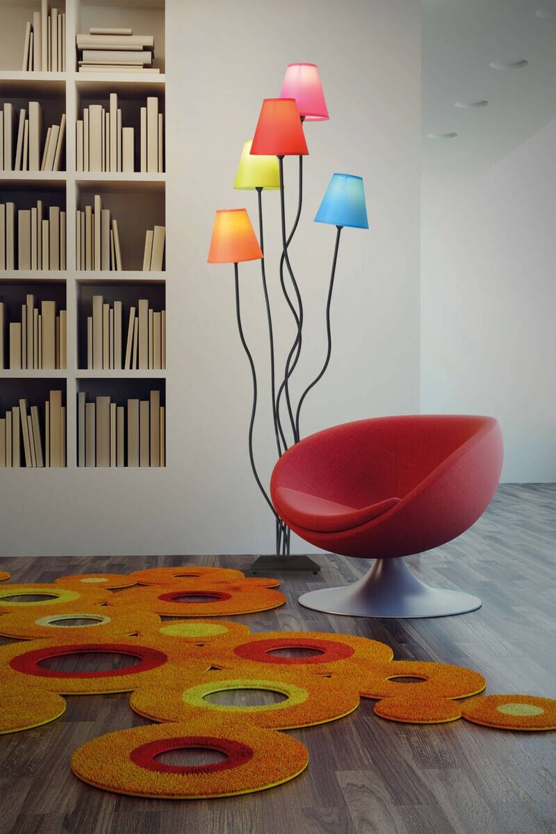 Näve Leuchten Stehlampe 2041261 multicolor Metall Textil B/H/T: ca. 36x166x40 cm 5 Brennstellen