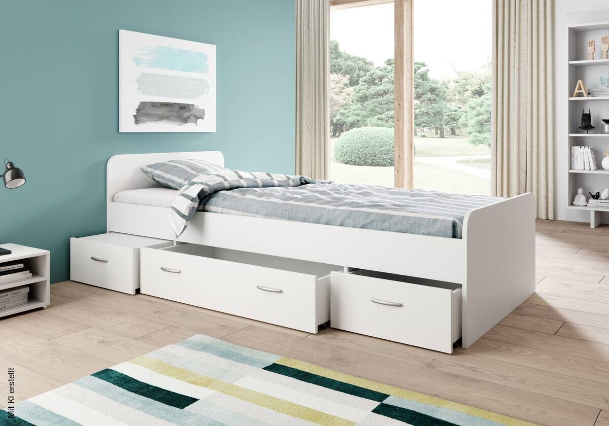 Jugendbett weiß Liegefläche B/L: ca. 90x200 cm