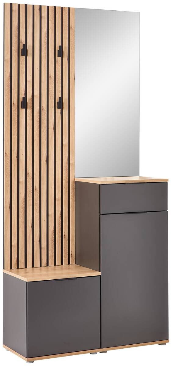 Garderobe Simple anthrazit Eiche Artisan Nachbildung B/H/T: ca. 88x195x35 cm