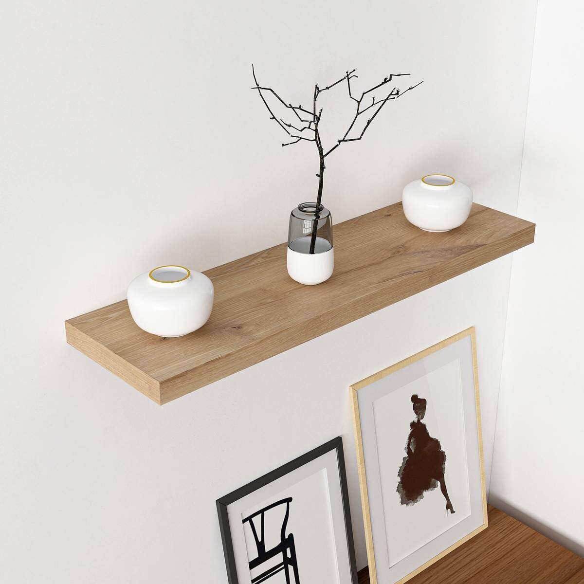 Wandboard Shelvy 80 Eiche Viking Nachbildung B/H/T: ca. 80x4x24 cm