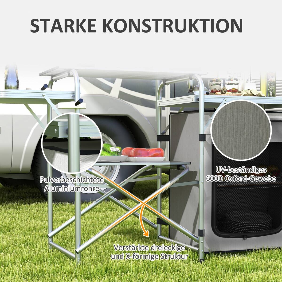 Outsunny Camping Küche B/H/L: ca. 48x119x144 cm