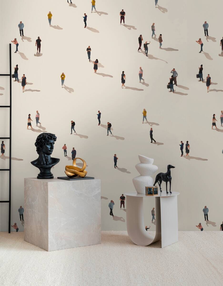 Livingwalls Fototapete Feine Figuren beige bunt B/L: ca. 280x159 cm
