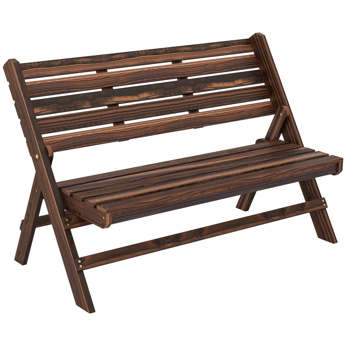 Outsunny Gartenbank grau Edelstahl B/H/L: ca. 63x122x83 cm