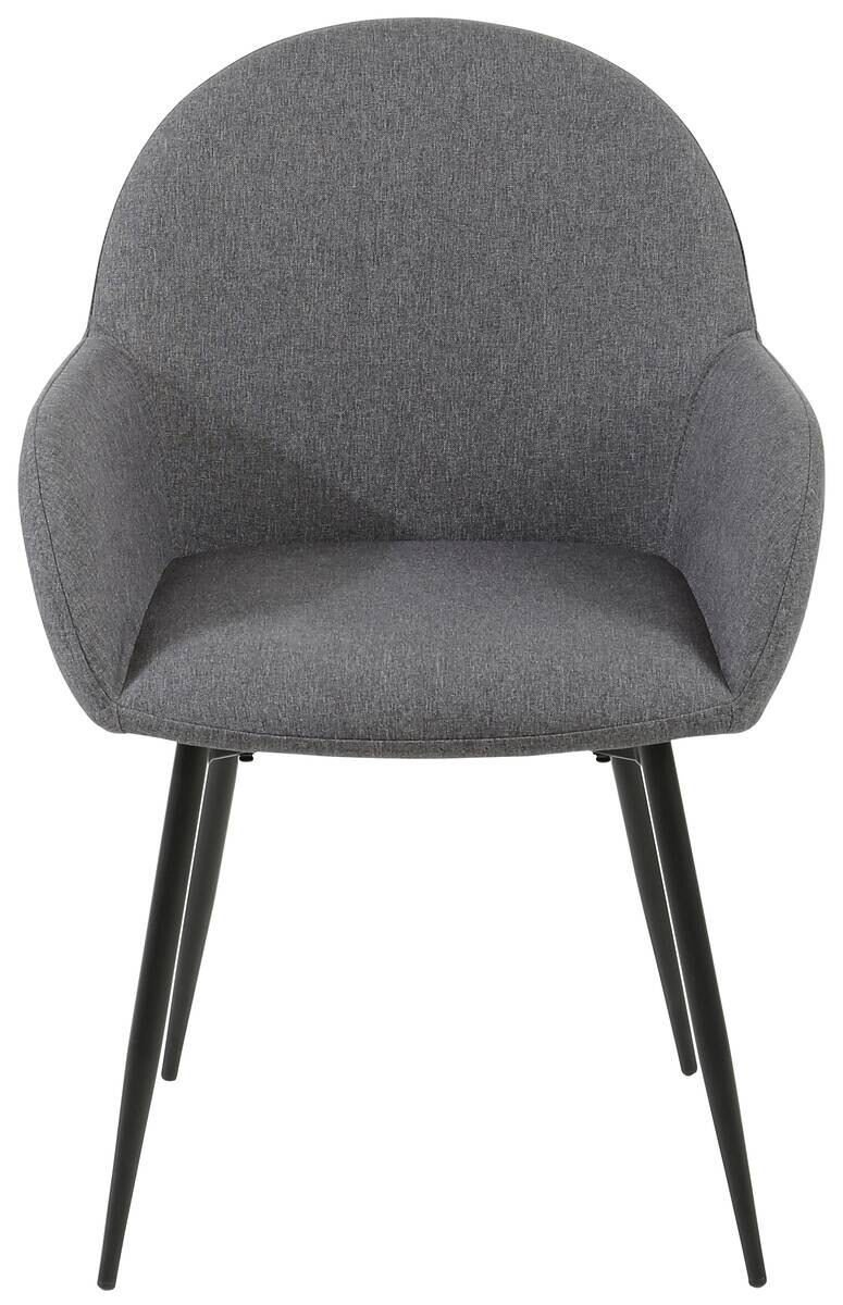 Armlehnstuhl Martha anthrazit schwarz Webstoff Metall B/H/T: ca. 58x84x49 cm
