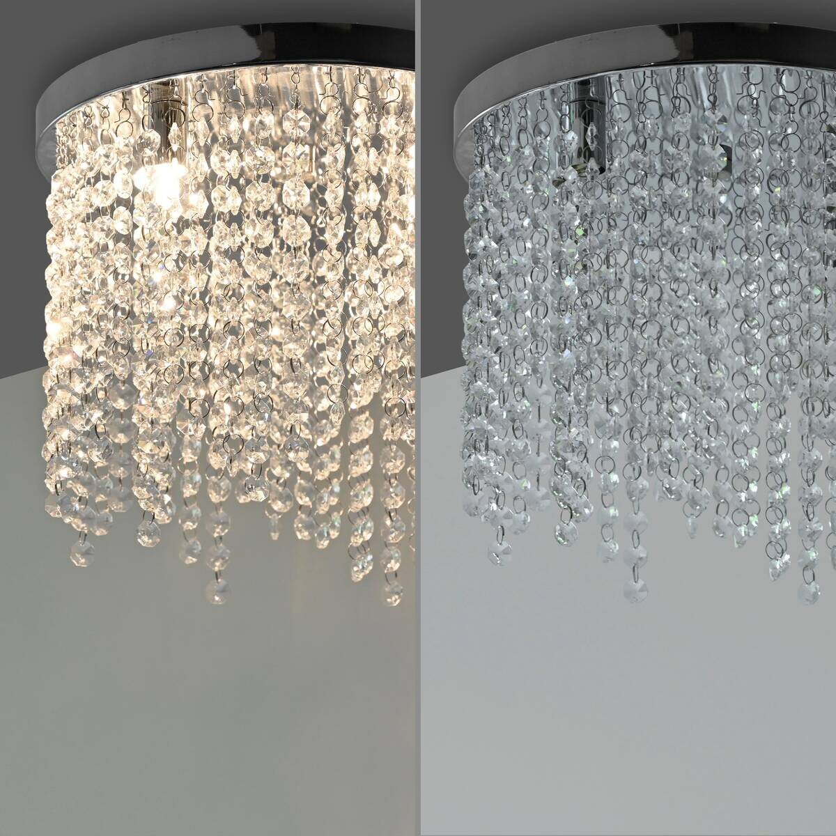 Just Light LED-Kronleuchter Kulunka Chrom B/H/L: ca. 30x22x30 cm 4 Brennstellen