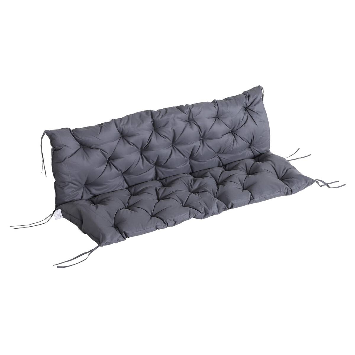 Outsunny Bankauflage dunkelgrau Baumwolle B/H/L: ca. 150x8x98 cm