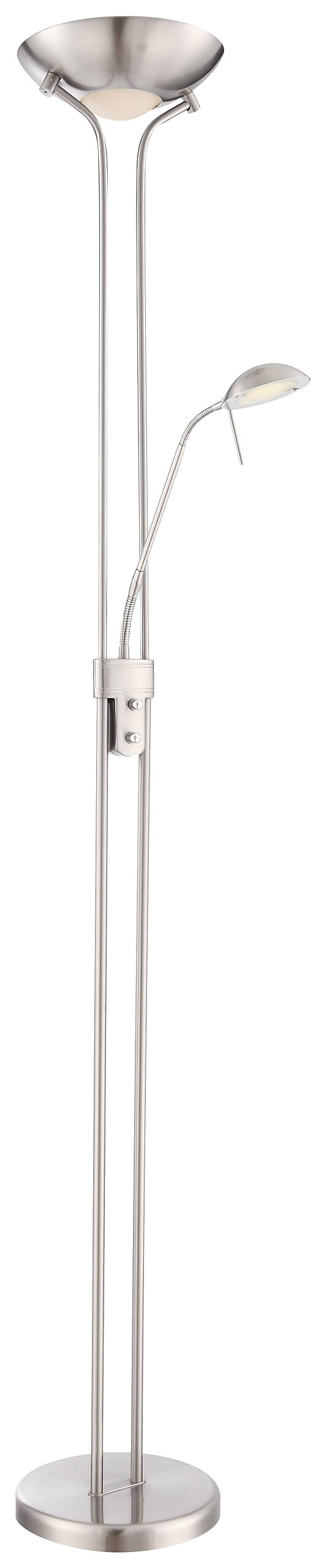 GLOBO Stehlampe nickel matt Glas Metall H/D: ca. 180x25,5 cm