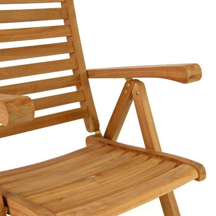 VCM Gartenstuhl braun Teakholz B/H/T: ca. 61x111x65 cm