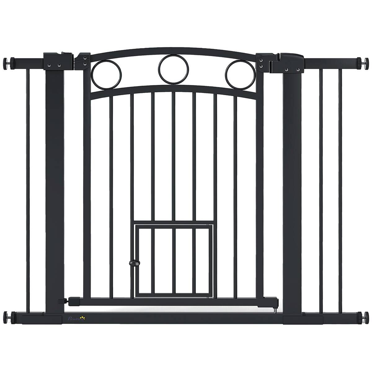 PawHut Türschutzgitter schwarz B/H/T/L: ca. 5x77x5x104 cm
