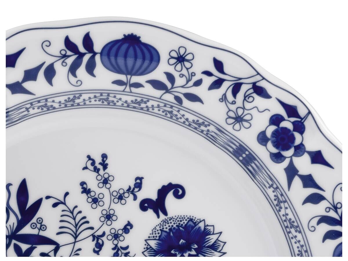 CreaTable Kaffeeservice Flora Zwiebelmuster blau Porzellan 18 tlg.