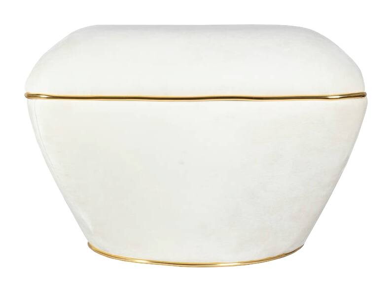 360 Living Hocker Contessa 100 elfenbein gold B/H/T: ca. 60x42,5x60 cm