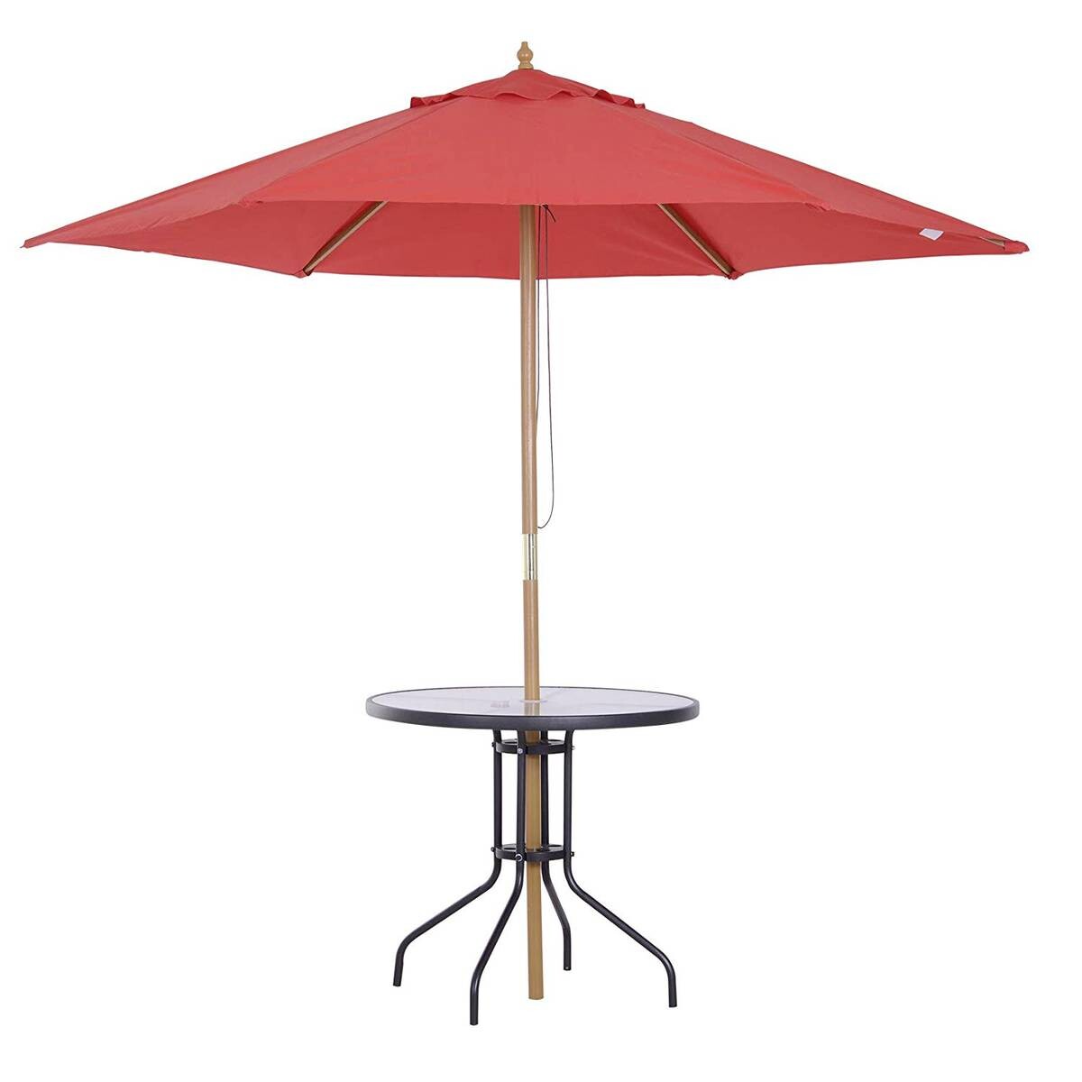 Outsunny Gartentisch schwarz Stahl H/D: ca. 72x80 cm