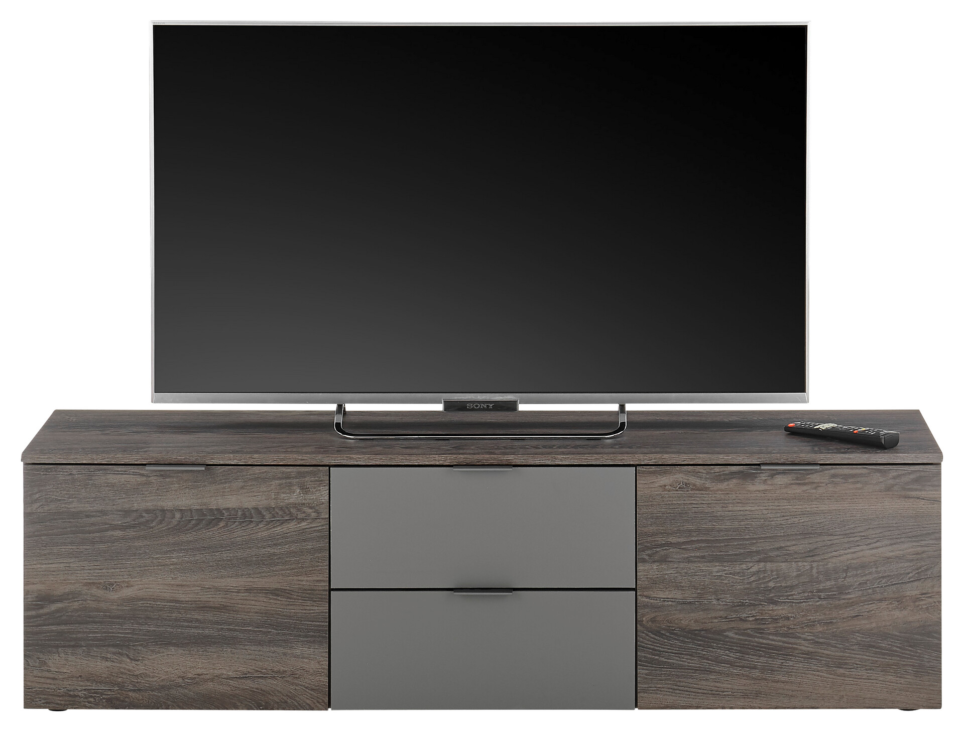 TV-Lowboard Cremona Rima Oak Nachbildung dunkelgrau B/H/T: ca. 150x43x38 cm