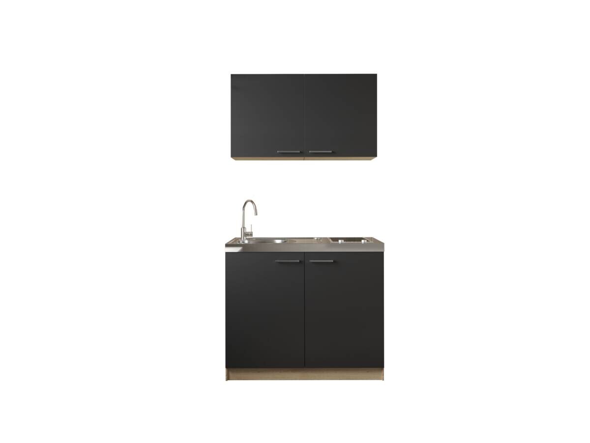 Anbauküchen-Set Merle schwarz B/H/T: ca. 100x200x60 cm