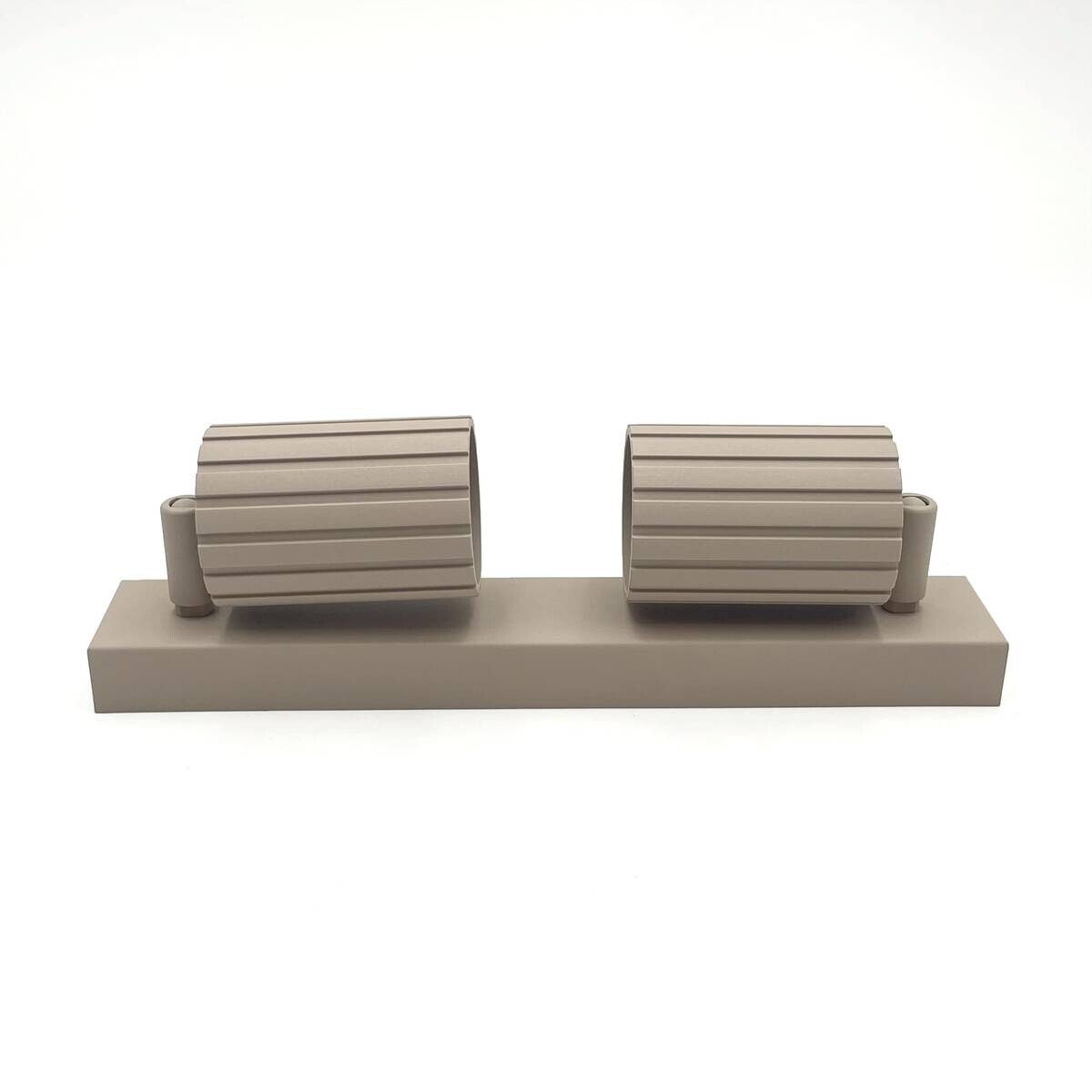 Lamkur Strahler Prisma beige Stahl B/H/L: ca. 6,5x16,5x30 cm 2 Brennstellen