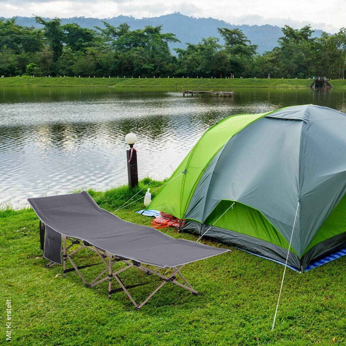 Outsunny Campingbett dunkelgrau Stahl B/H/L: ca. 68x52x190 cm