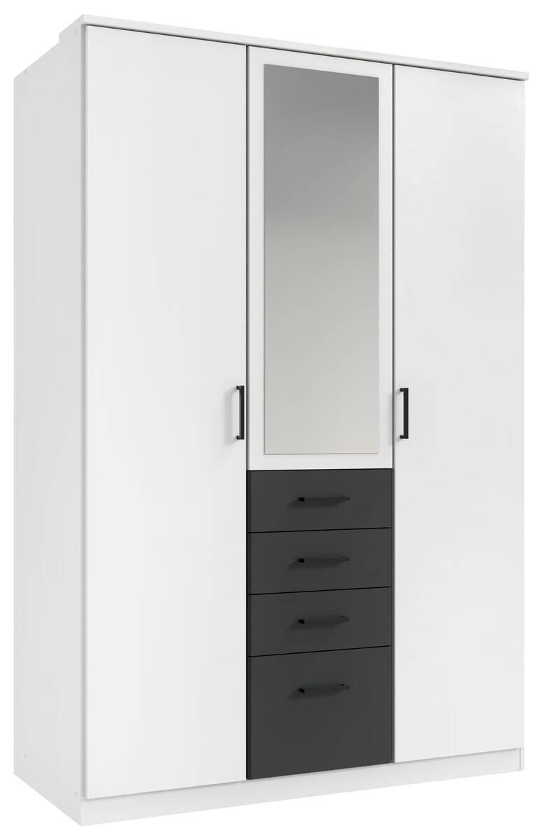 Kleiderschrank Cottbus weiß B/H/T: ca. 135x198x58 cm