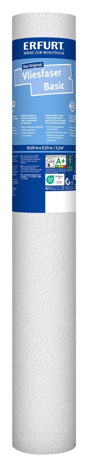 Erfurt Vliestapete Basic 102 weiß B/L: ca. 53x1005 cm