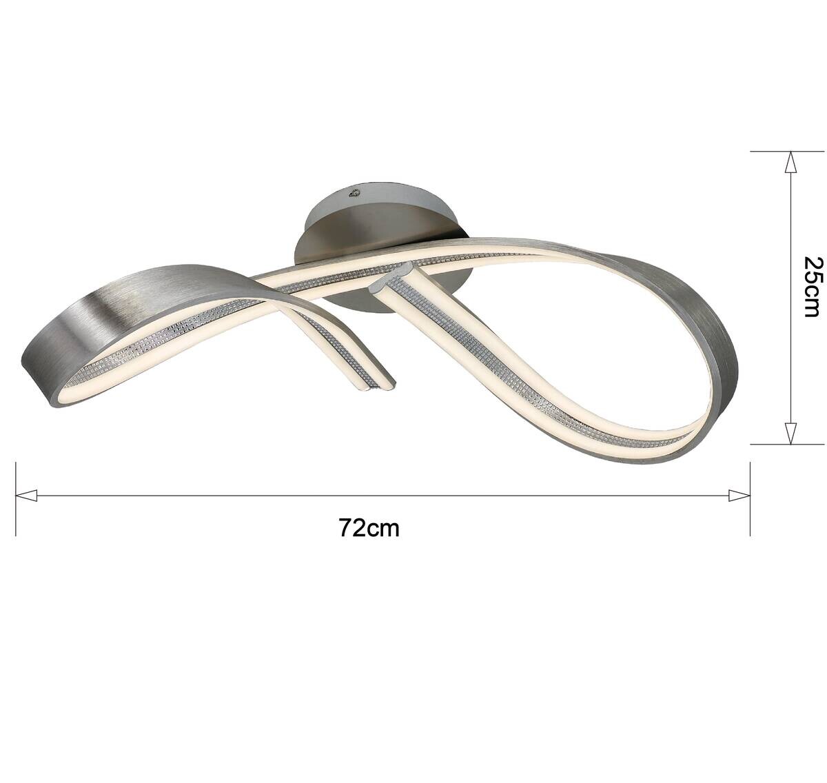 POCOline LED-Deckenleuchte Boucle nickel Metall Acryl B/H/L: ca. 25x23x75 cm