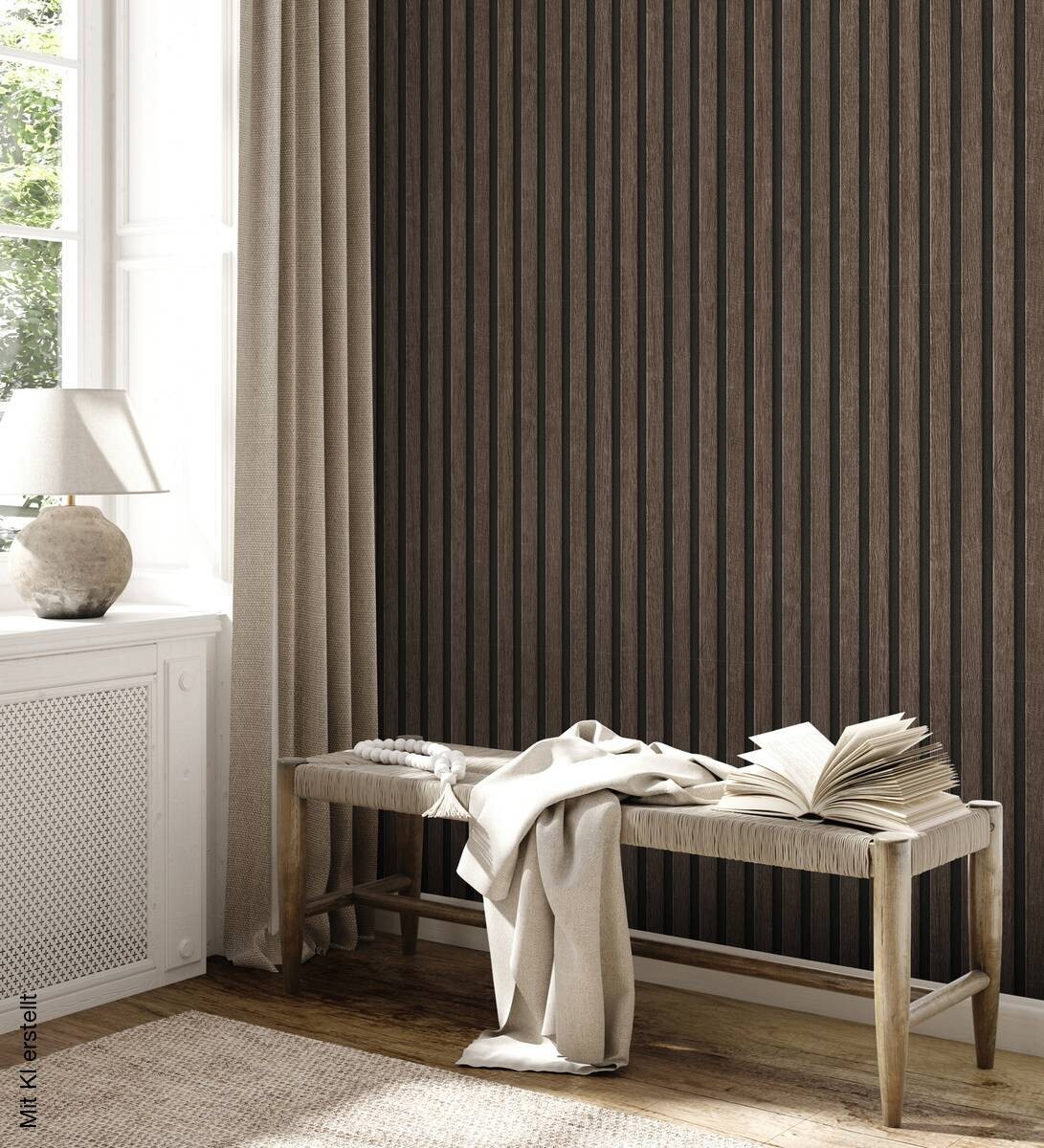 Vliestapete Holzoptik braun schwarz B/L: ca. 53x1005 cm