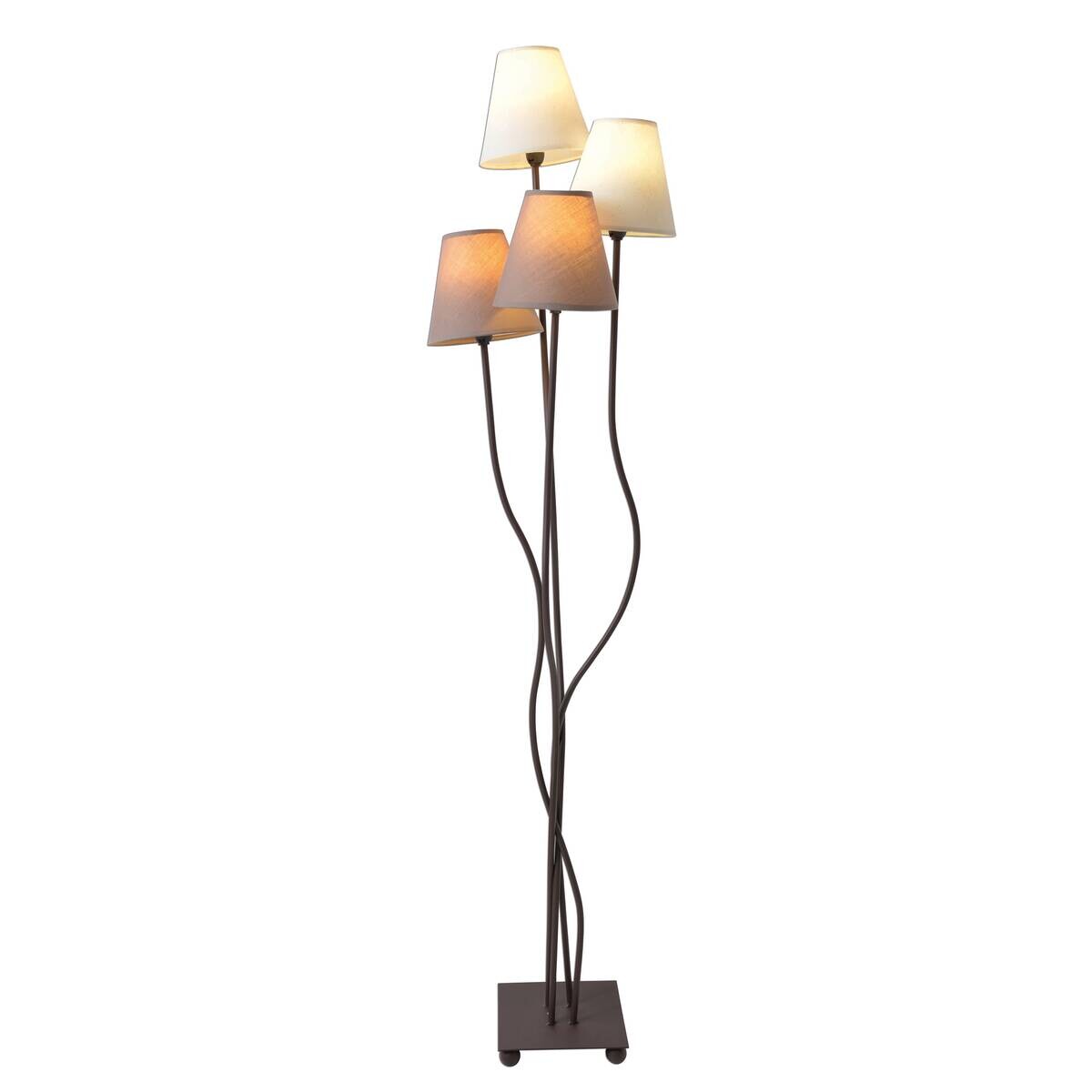 Näve Leuchten Stehlampe 2040911 braun Metall Textil B/H/T: ca. 34x138x43 cm 4 Brennstellen