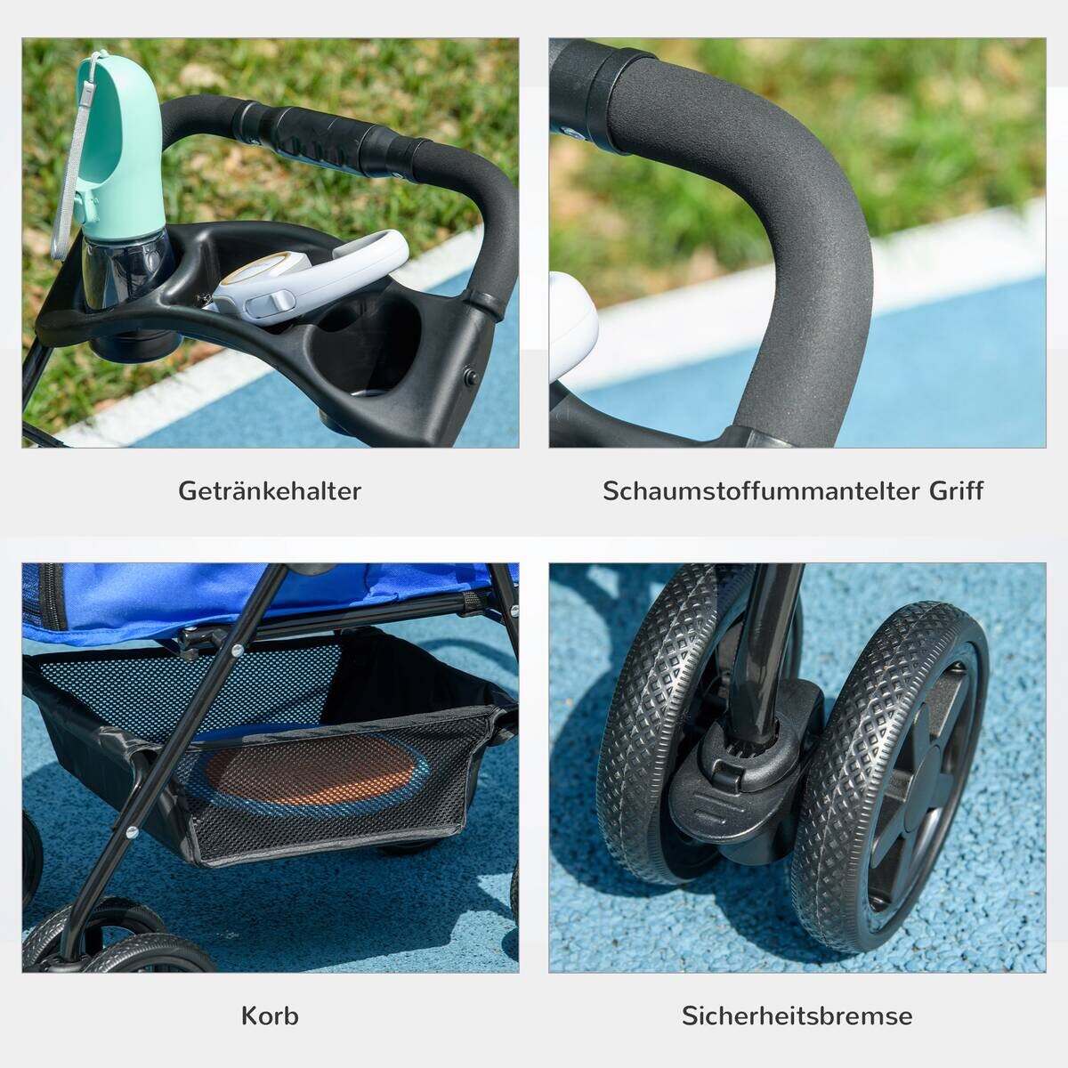 PawHut Hunde-Zubehör blau Edelstahl B/H/L: ca. 45x67x96 cm