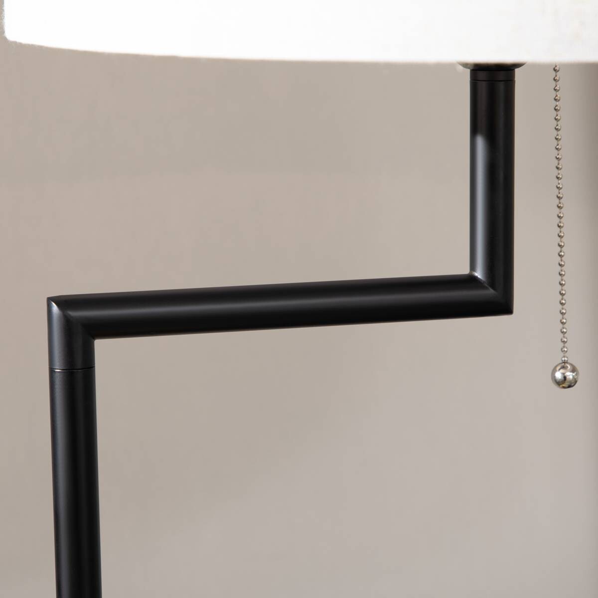 HOMCOM Stehlampe cremeweiß Stahl Bambus Polyester B/H/T: ca. 40x168x40 cm