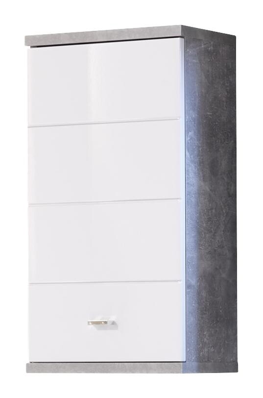 Badhängeschrank Pool Beton Optik weiß Hochglanz B/H/T: ca. 38x71x23 cm