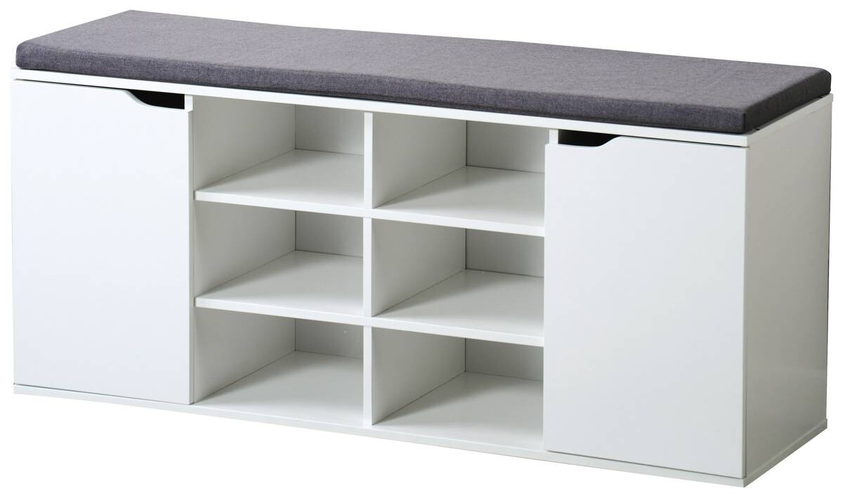Kesper Schuhschrank mit Sitzkissen weiß Spanplatte B/H/T: ca. 103x48x30,5 cm