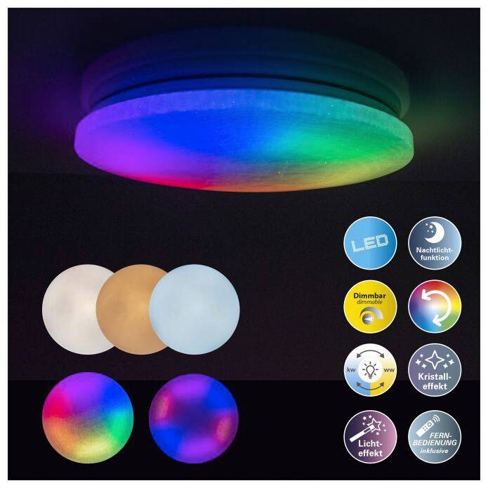 Näve Leuchten LED Deckenleuchte NV1374661 weiß Eisen Kunststoff H/D: ca. 7x38 cm null 1 Brennstellen