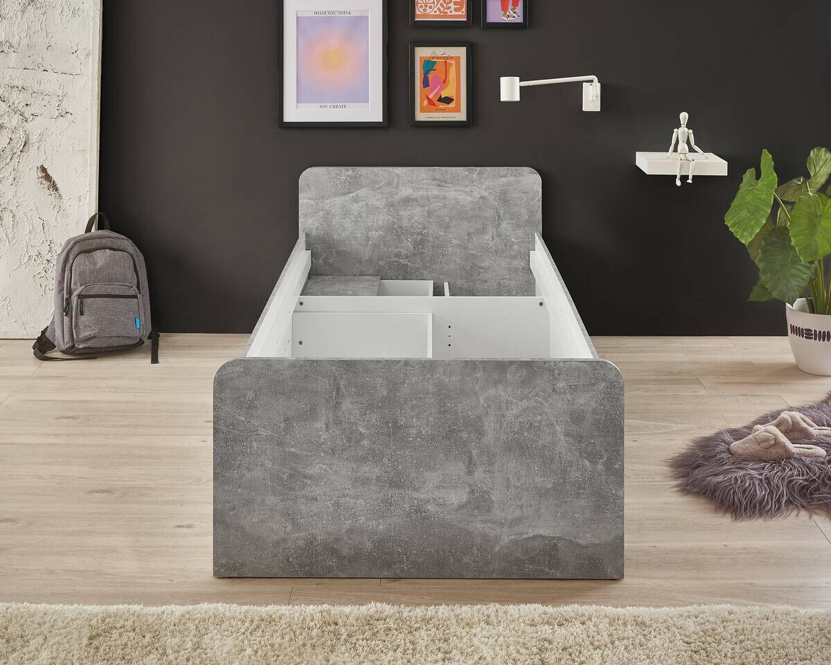 Jugendbett Matino Beton Liegefläche B/L: ca. 90x200 cm