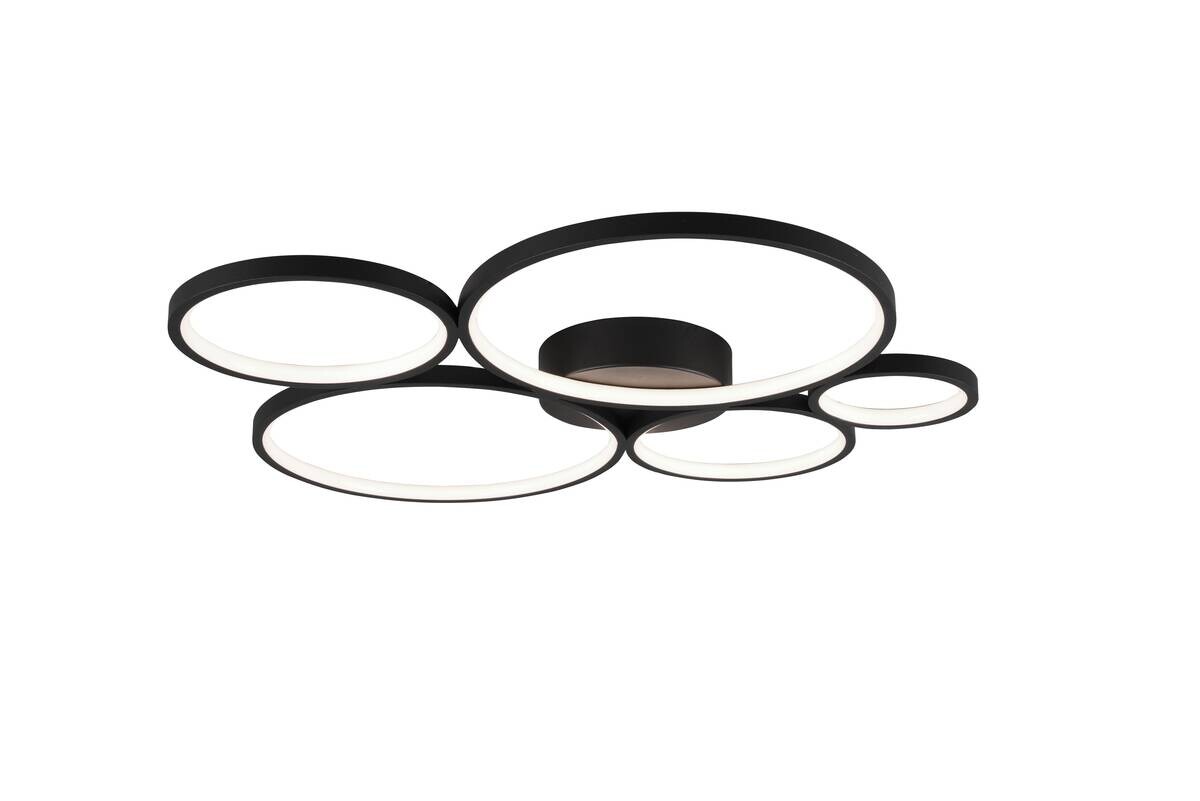 Reality LED-Deckenleuchte Rondo schwarz Metall B/H/L: ca. 53x5,5x59 cm