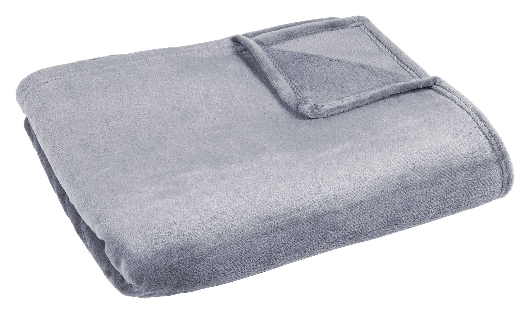 Flanelldecke silber Polyester B/L: ca. 140x200 cm