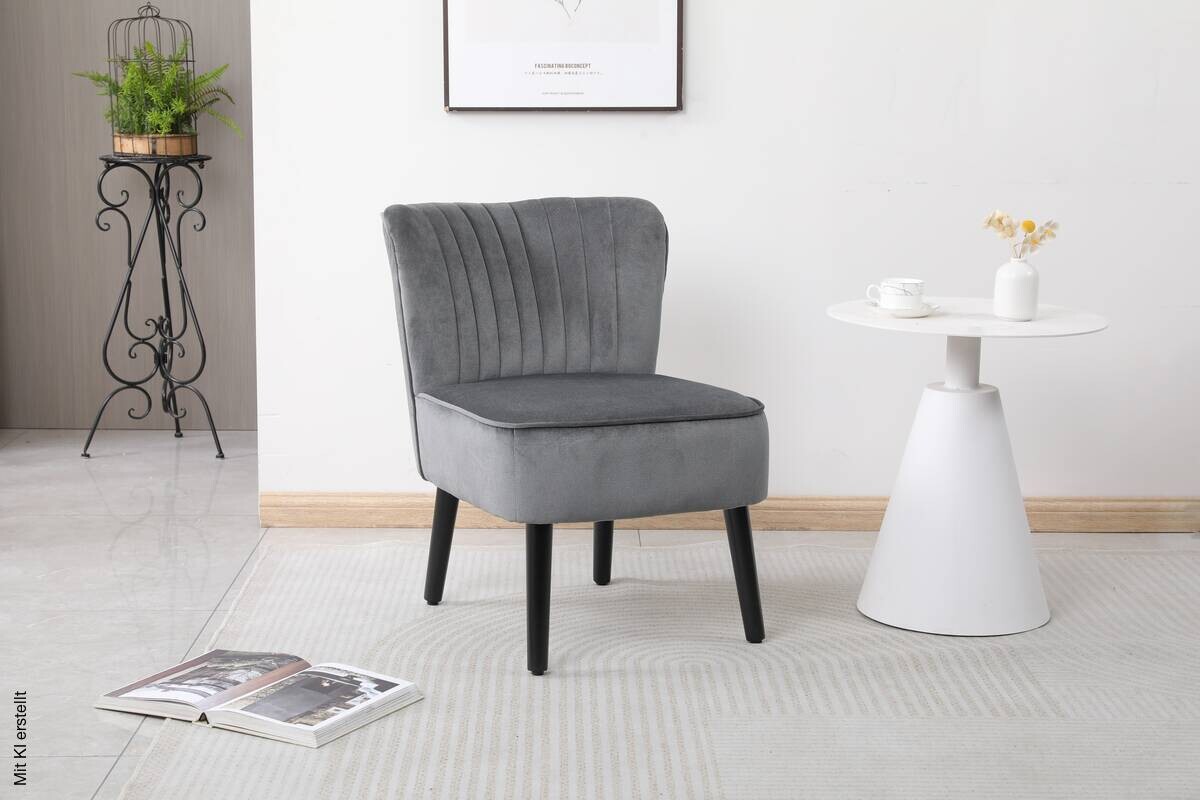 Sessel Emily grau Microfaser B/H/T: ca. 57x76x72 cm