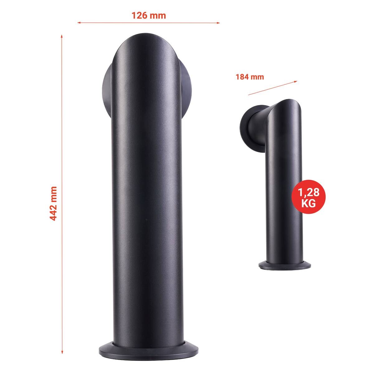 KAMINIO Ofenrohr MAX schwarz Metall B/H/T: ca. 12,6x42,2x18,4 cm