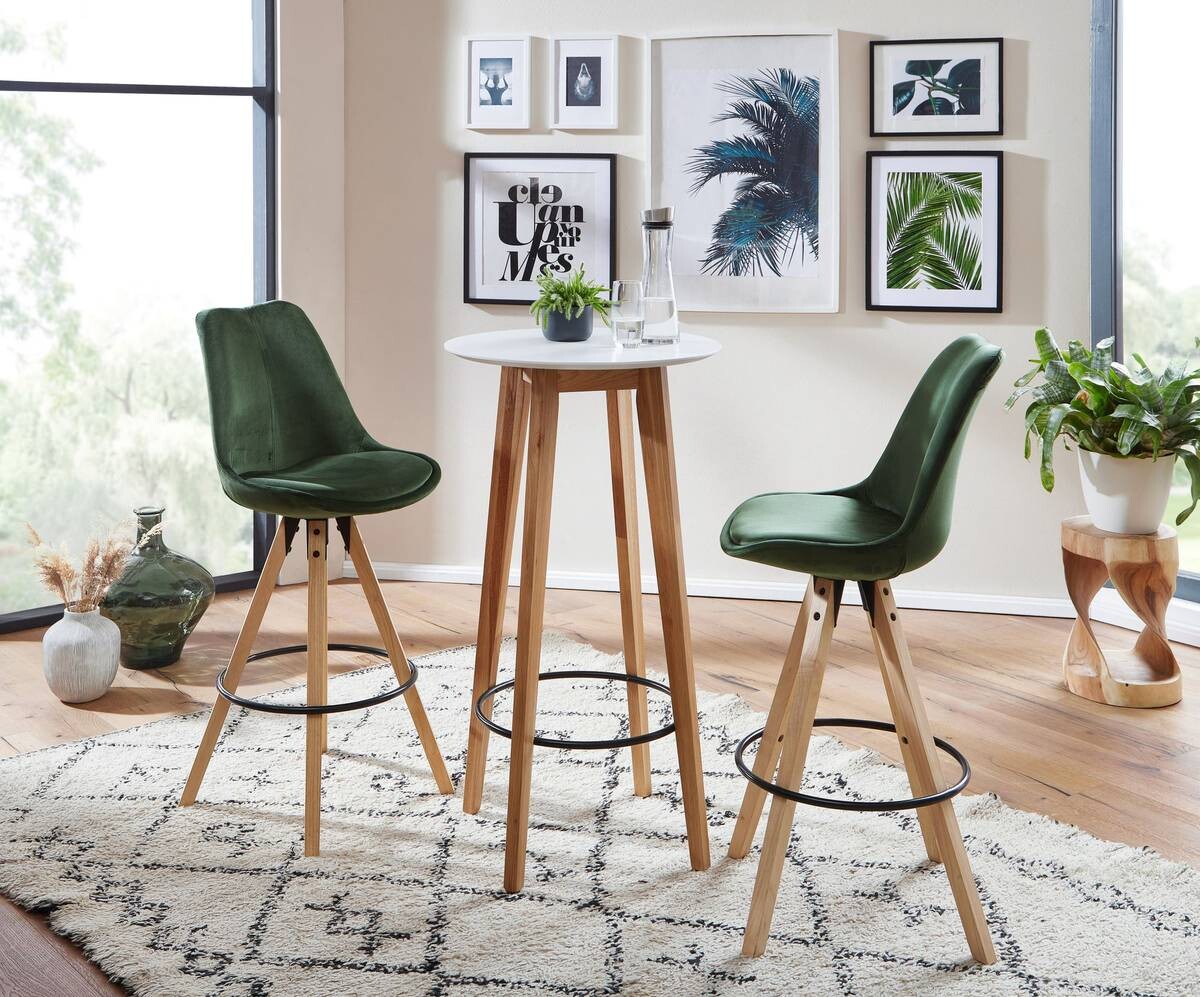 Bartisch weiß matt natur MDF B/H/T: ca. 60x110x60 cm