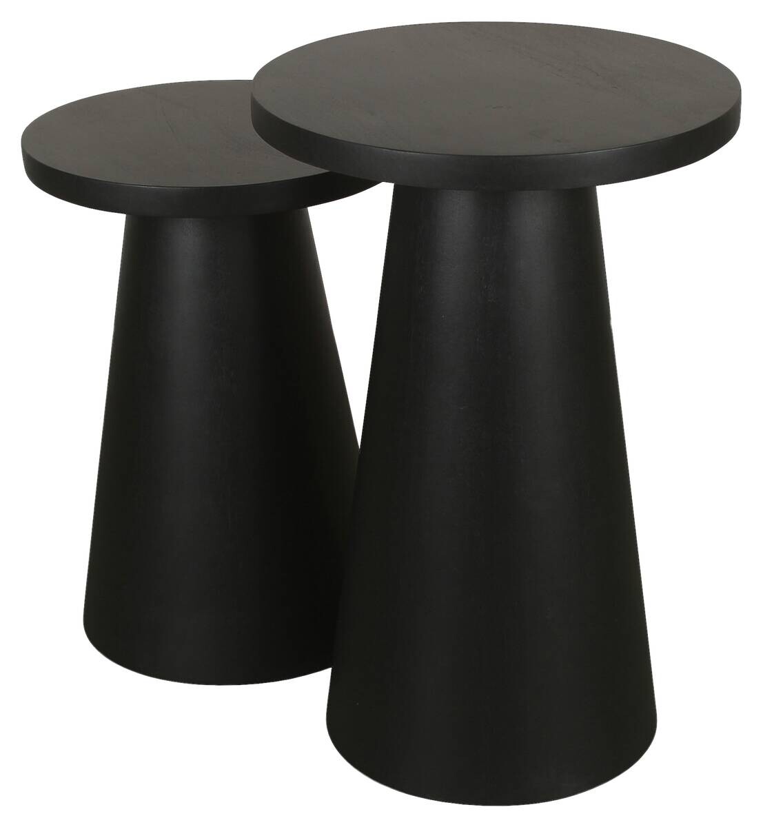Beistelltisch CONE, 2er-Set schwarz lackiert Akazie H/D: ca. 60x35 cm